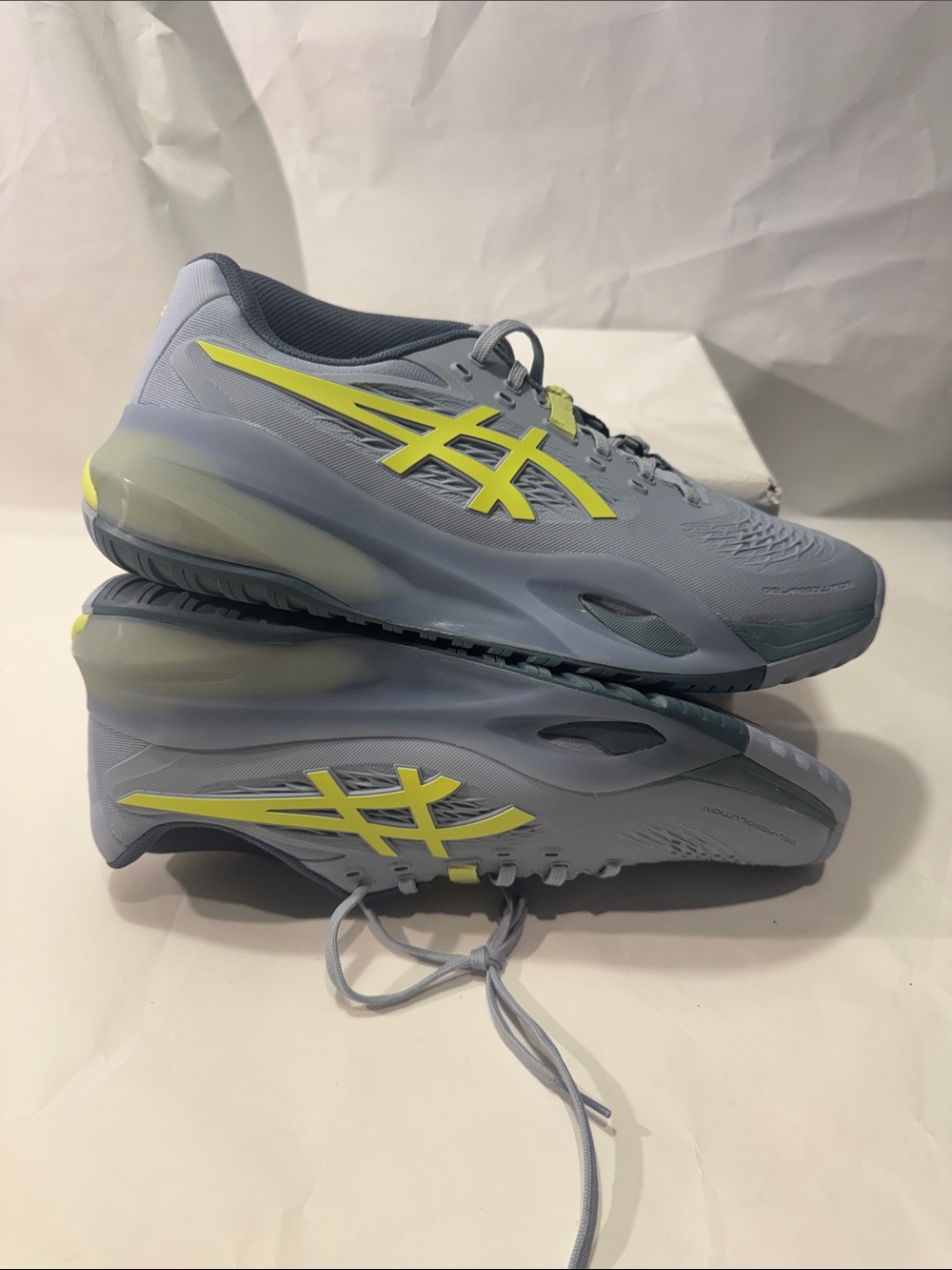 ASICS Gel Resolution X Wide Men’s 9 Tennis Shoes Gray Lime NEW $160